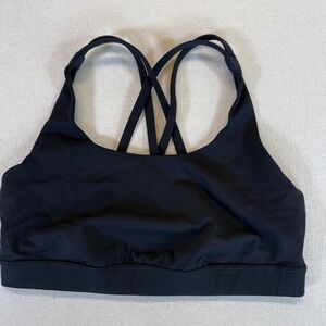 Lululemon Free To Be Wild Sports Bra Black Strappy Back Yoga Bra Light Support